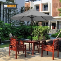 Umbrela de protectie solara pentru gradina, diametru de 2.7 m, gri, Vivo, PU27